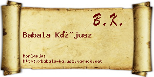 Babala Kájusz névjegykártya